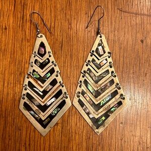 Vintage silver and abalone earrings